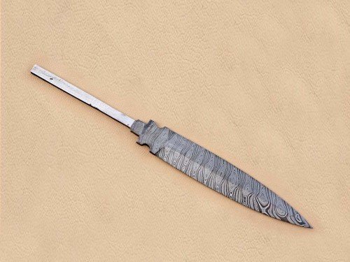 Twisted Damascus Steel Custom Made 2 Edged Dagger Blade Blank