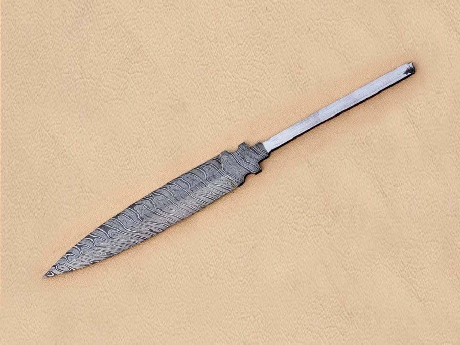 Twisted Damascus Steel Custom Made 2 Edged Dagger Blade Blank