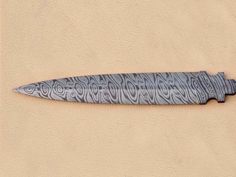 Twisted Damascus Steel Custom Made 2 Edged Dagger Blade Blank