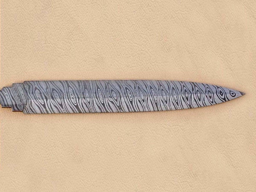 Twisted Damascus Steel Custom Made 2 Edged Dagger Blade Blank