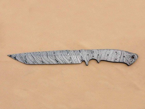 Custom made Damascus Steel Modified Sub Hilt Fighter Bowie Knife Blade Blank