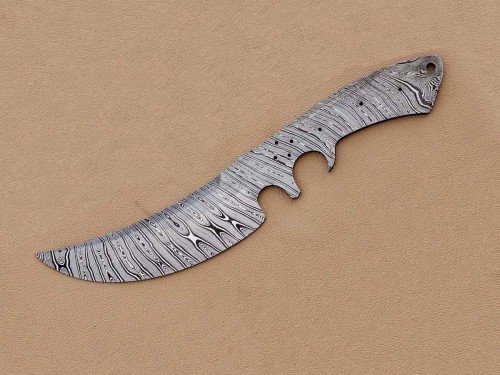 Custom made Damascus Steel Sub Hilt Skinner Knife Blade Blank