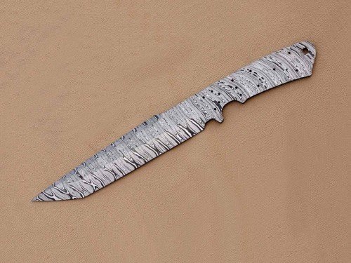 Custom made Damascus Steel Sub Hilt Bowie Knife Blade Blank