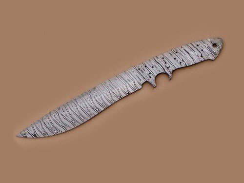 Custom made Damascus Steel Sub Hilt Recurve Bowie Knife Blade Blank