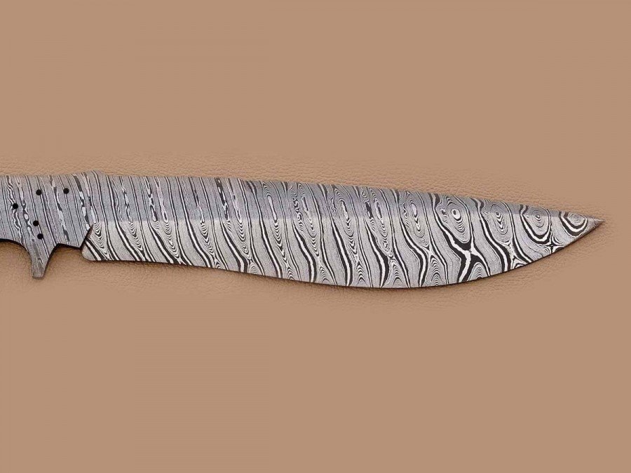 Custom made Damascus Steel Sub Hilt Recurve Bowie Knife Blade Blank