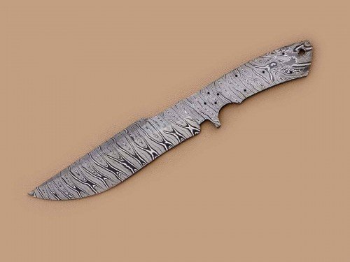 Custom made Damascus Steel Modified Sub Hilt Fighter Bowie Knife Blade Blank