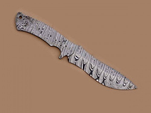 Custom made Damascus Steel Sub Hilt Recurve Bowie Knife Blade Blank