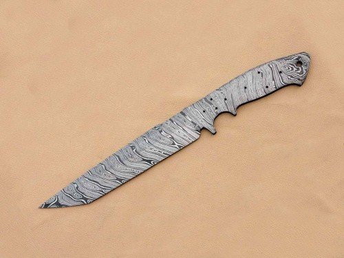 Custom Made Damascus Steel Tactical TANTO Knife Blade Blank