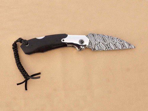 Custom Hand Made Lock Back Twisted Damascus Steel Folding Knife